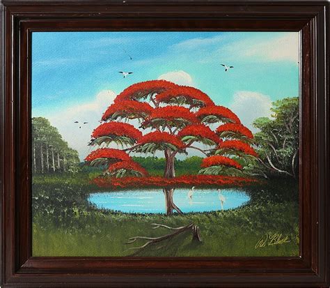 Lot Al Black Florida Highwaymen Royal Poinciana Tree