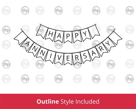 Happy Anniversary Banner SVG EPS PNG Bunting Party Flags - Etsy