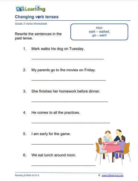 Present And Past Tense Verbs Worksheet