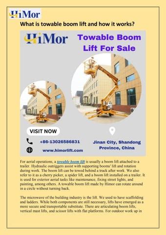 What Is Towable Boom Lift And How It Works By Himor Lift Issuu