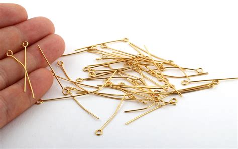 085 X 35mm Gold Plated Eye Pins Rose Gold Plated Eye Pin Gld 181 Etsy