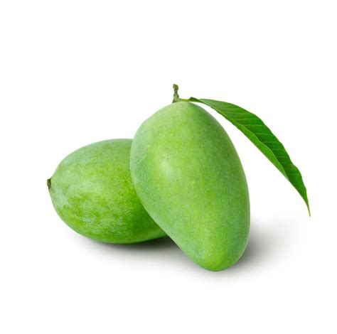 Green Mango With Leaf