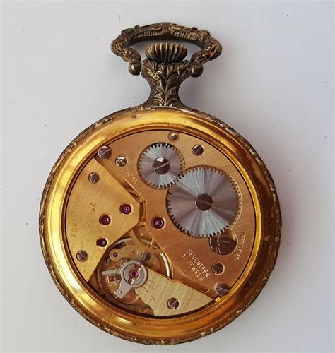 Vintage Arnex Pocket Watch Swiss Movement 17 Jewel Design Case At