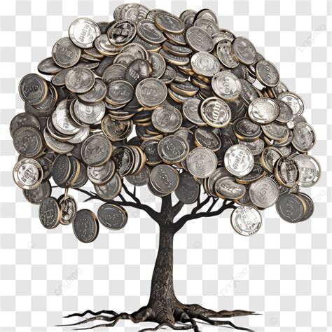 Money Tree With Coins Financial Growth Wealth Tree PNG Transparent