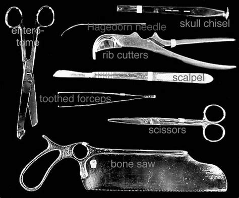 Tools used in an Autopsy - Religion in autopsies