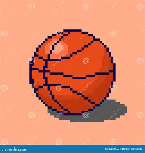 Basketball In Pixel Art Style Basketball Vector Illustration Pixelart