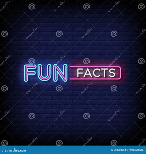 Neon Sign Fun Fact With Brick Wall Background Vector Stock Vector