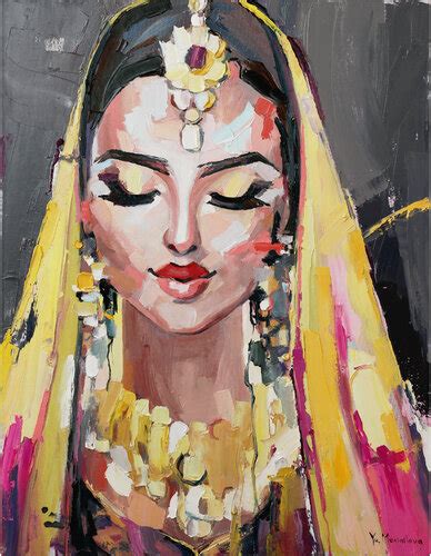 Indian Woman 1 By Yuliia Meniailova 2021 Painting Oil On Canvas