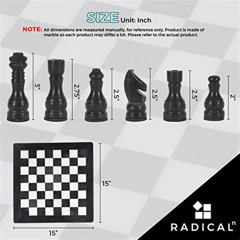 Radicaln Marble Chess Set 15 Inches Black And White Handmade Chess Sets