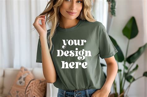 Comfort Colors Moss Mockup Graphic By MockupStore Creative Fabrica