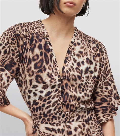 Allsaints Leopard Print Dina Evita Dress Harrods Us