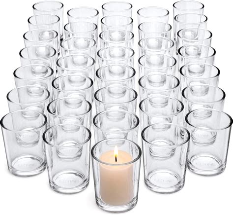 Clear Glass Round Votive Candle Holders Set Of 12 Home And Kitchen