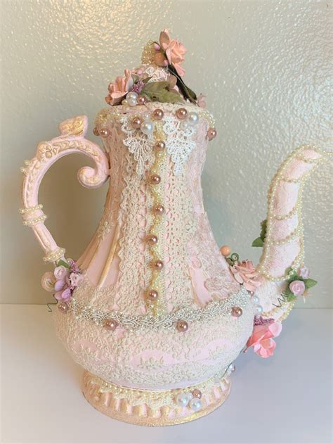 Teapot Shabby Chic Teapot Victorian Corset Tea Pot One Of A Kind