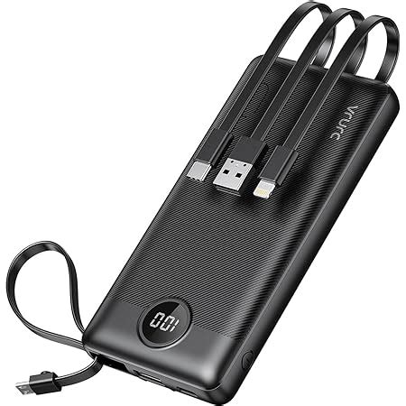 Charmast Power Bank Mah Con Cavi Integrati Caricatore Portatile