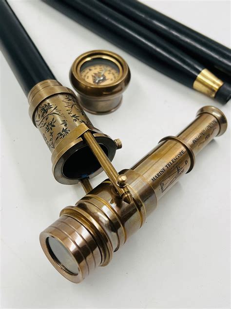 Brass Telescope Compass Handle Walking Stick Artofit