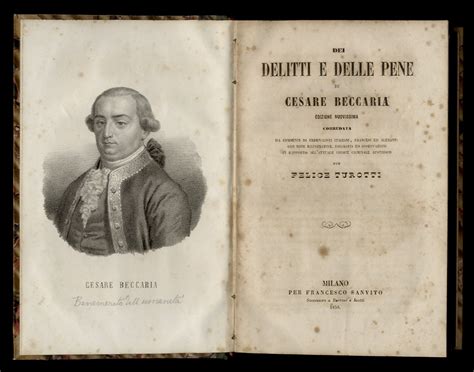 Beccaria C Dei Delitti E Delle Pene Di Cesare Beccaria Edizione