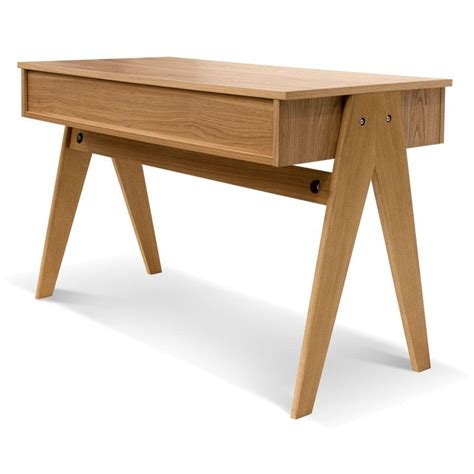 Vilano Wooden Home Office Desk, 120cm, Natural