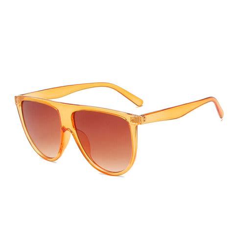 Damen Sonnenbrille Uv400 Großer Rahmen Flache Oberseite Übergroße Retro