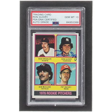 Ron Guidry Signed 1976 Topps 599 Rookie Pitchers Rob Dressler Ron