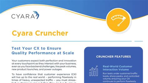 Datasheet Cyara Cruncher Pressure Test Your CX Cyara