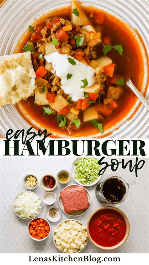 Hearty Hamburger Soup Lenas Kitchen