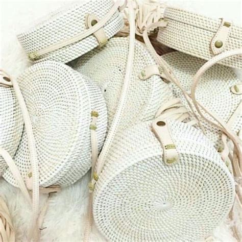 Rattan Round Bag White Iucn Water