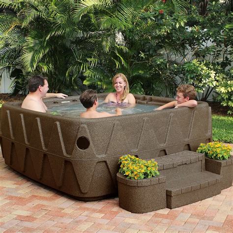 Aquarest Spas Powered By Jacuzzi® Pumps 5 Person 29 Jet Square Plug And Play Hot Tub With