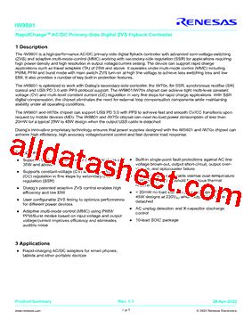 IW9801 Datasheet(PDF) - Renesas Technology Corp