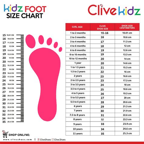 Size Chart – Clive Shoes