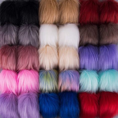 16 pièces Pompon en Fausse Fourrure 10cm Pompon pour Bonnet Pompon