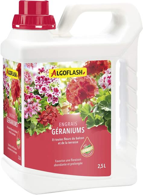 Algoflash Engrais Géraniums et Toutes Fleurs de Balcon Bouchon Doseur