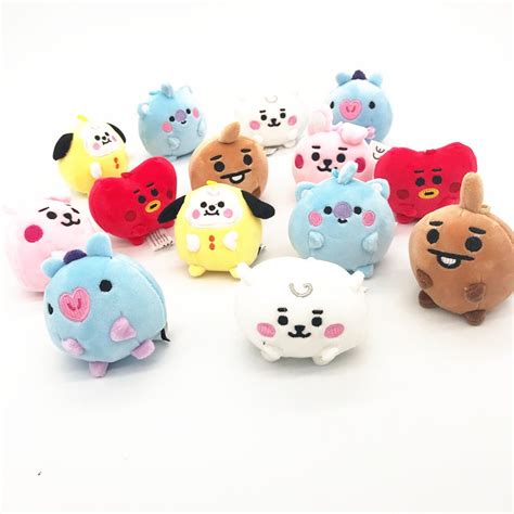 7 12CM Cute BT21 Plushie Doll Keychain JUNG KOOK Chimmy Shooky Tata