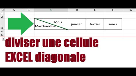 Diviser Une Cellule En Diagonale Sur Excel Youtube