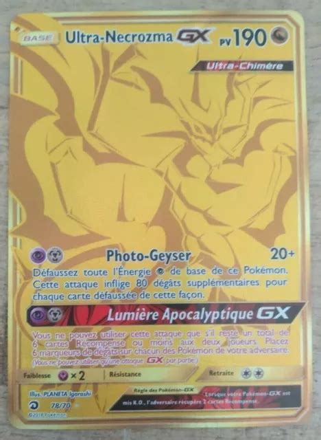 CARTE POKÉMON ULTRA Necrozma GX GOLD Ultra Chimère 78 70 EUR 100 00