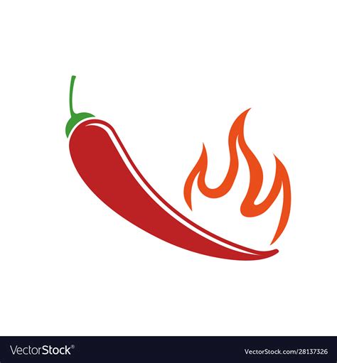 Chili pepper in fire Royalty Free Vector Image