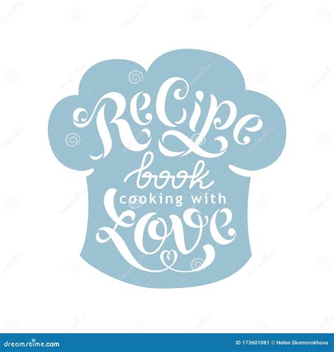 Recipe Book Cover For Cooking Book Hand Writing Calligraphy Text