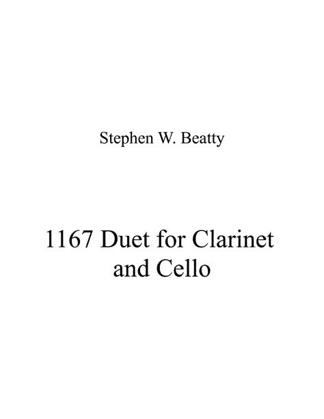 Duet For Clarinet And Cello Op 1167 Beatty Stephen W Imslp