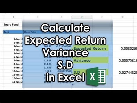 How To Calculate Expected Return Variance Standard Deviation In Excel