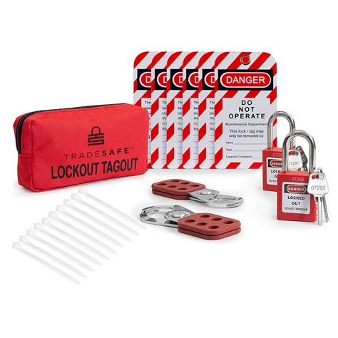 Buy Tradesafe Lockout Tagout Kit With Hasps Loto Tags Red Safety