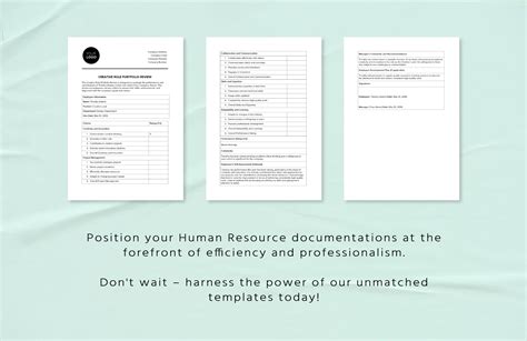 Creative Role Portfolio Review Criteria HR Template In MS Word