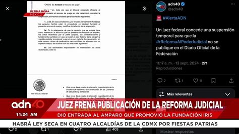 Última Hora Juez frena publicación de la Reforma Judicial da