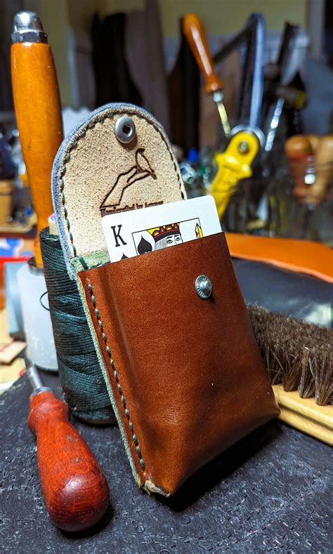 Handmade Leather Playing Cards Case 100 Genuine Leather Etsy