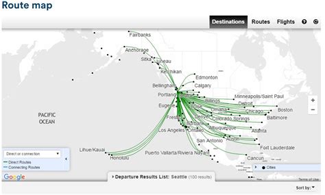 Alaska Airlines Route Map 2020