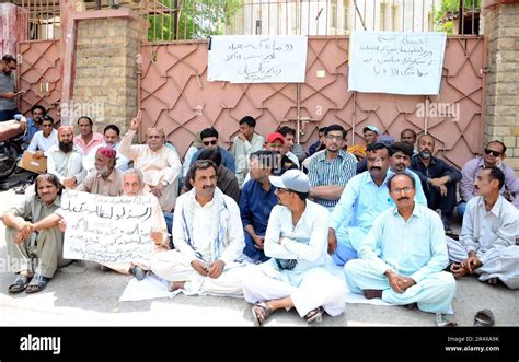 Employees Of Radio Pakistan Are Holding Protest Demonstration Against