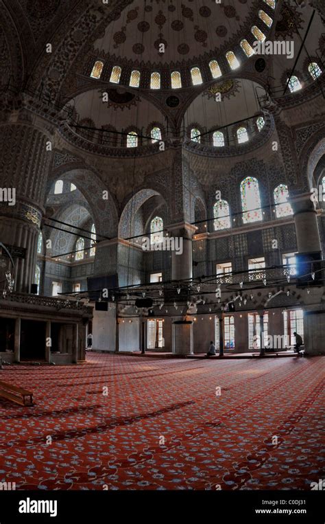 Interior Blue Mosque Istanbul Turkey Stock Photo Alamy