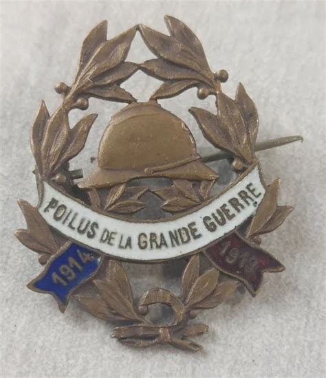 ANCIENNE INSIGNE POILUS De La Grande Guerre 1914 1918 EUR 19 99