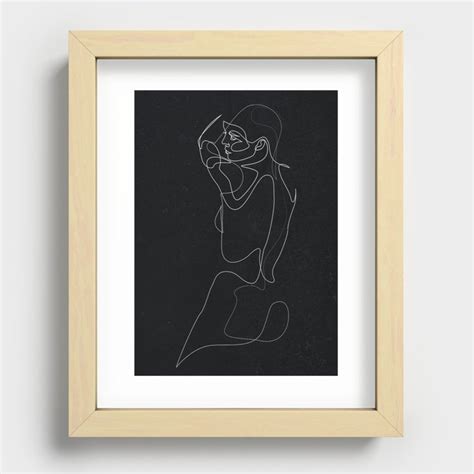 Nude In Black Nib One Line Art Recessed Framed Print By Addillum