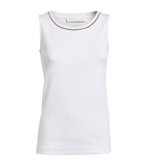 Fabiana Filippi White Chain Detail Tank Top Harrods UK