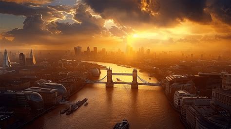 Dramatic London Skyline With Sunset Background Cloud London Abstract