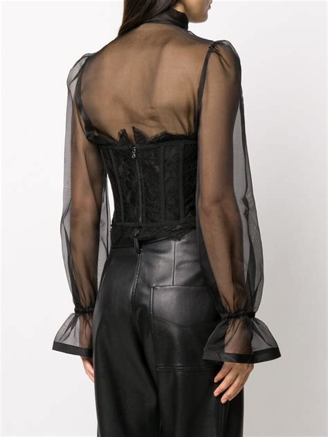 Dolce And Gabbana Galloon Lace Bustier Top Black Farfetch